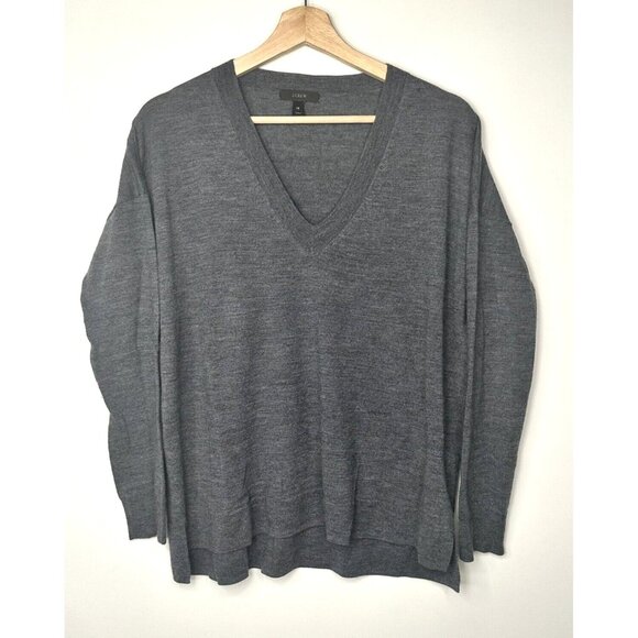 J Crew Womens Sweater 100% Merino Wool Long Sleeve V Neck Pullover Size XS - Picture 1 of 9